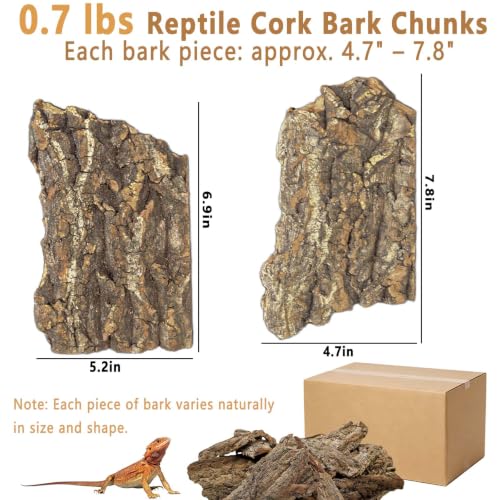 Reptile Cork Bark Bedding (0.7LB - L：4.72~7.87inch)