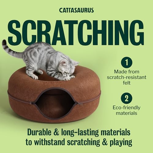 Peekaboo Cat Cave Donut for Multiple & Large Cats up to 30 (Brown / Large)