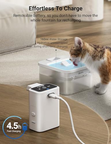 Cat Water Fountain Cordless (ABS White+Standard Filters / Standard)