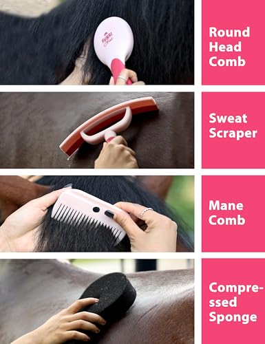 Horse Grooming Kit (Pink Garnet)