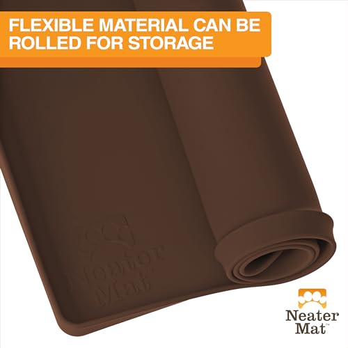 Neater Mat Pet Mats for Food and Water (32"L x 24"W / Brown)