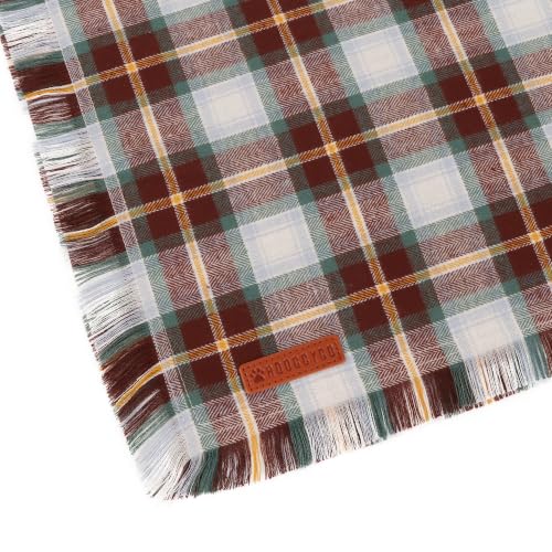 Plaid Christmas Dog Bandanas (X-Large / Red Brown Plaid)