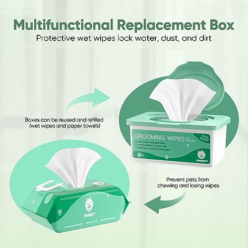 Natural Pet Grooming Wipes (2 Packs-200 counts)