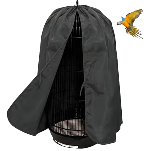 Round Parrot Birdcage Cover (Black)