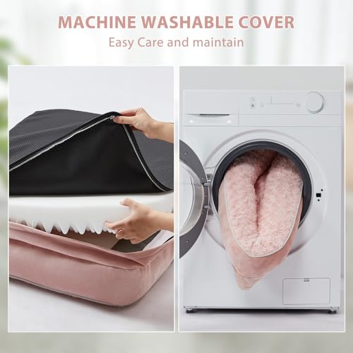 Orthopedic Washable Dog Bed (Pink / 48.0"l x 35.0"w x 7.5"th)