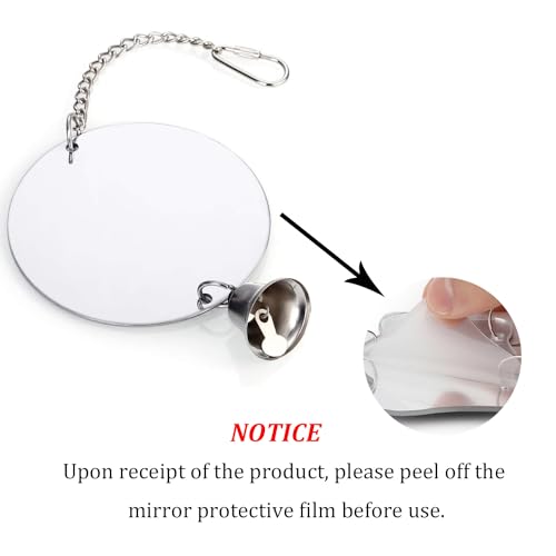 Bird Mirror Toy with Bells Cage Hanging Mirror for Parakeets