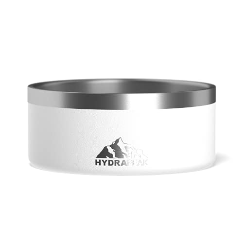 Dog Bowl, Non-Slip Stainless Steel Water and Food Dish, 4 Cup (White) (White / 4 Cup)