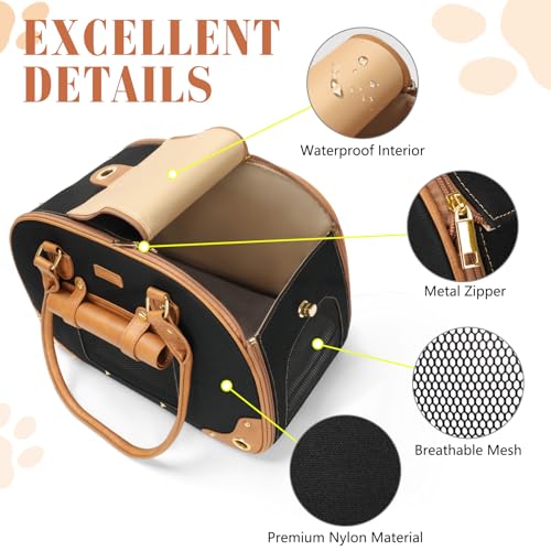 Dog Carrier Purse (17.3"L x 9.4"W x 11.2"H / Nylon Black)