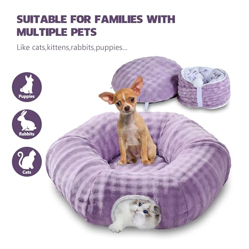 Bubble Round Cat Tunnel for Indoor Cats (Dusty Purple / Round)