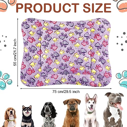 4 Pack Soft Pet Bed Mat Small Dog Crate Fleece (30 x 22 Inches / Vivid Color)