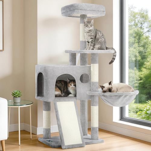 Cat Tree Tower 42'' with Condo (Light gray / 42 inch)