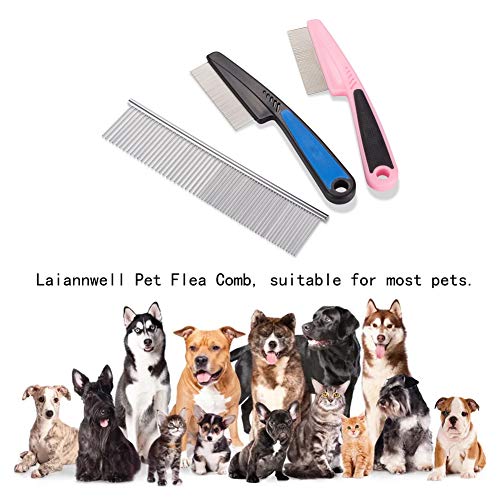 Cat Combs Pet Comb Laiannwell Professional Grooming Comb for Dog (Flea Combs)