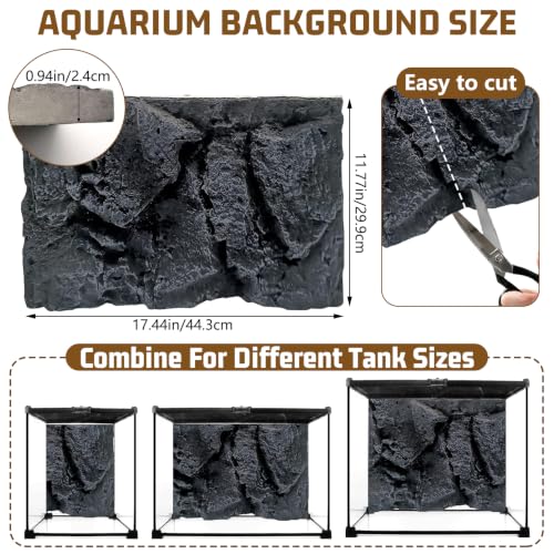 Rock Terrarium Background 3D Reptile Tank Background Board Amphibian Stereo Backdrop Wall Snake Habitat Decor for Lizard Bearded Dragon Gecko Spider Chameleon Turtle Fish (Qinglong Stone)