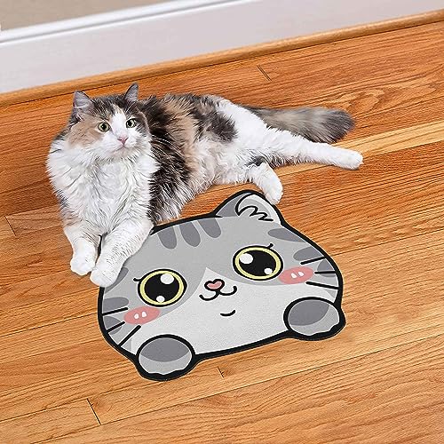 Pet Supplies Cat Feeding Bowl Mat (Grey / 19"L x 15"W)