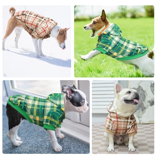 Dog Hoodie Sweaters for Small Medium Large Size Dogs Girls Boys (Small/Medium / Green)