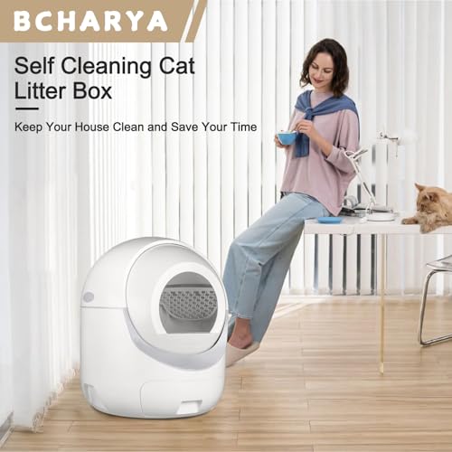 Self Cleaning Cat Litter Box (A-White)