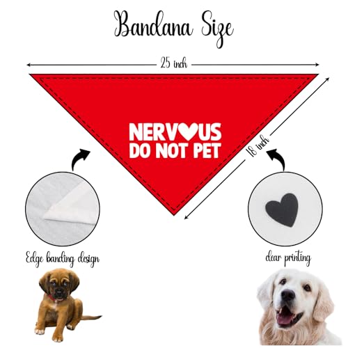 Nervous Do Not Pet Dog Bandana Service Bandana Service Dog in Training Funny Pet Accessories Shy Dogs Gift Nervous Anxious Scarf for Small Medium Dogs & Cats (N)