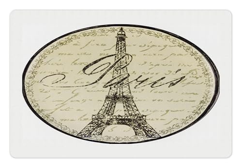 Paris Pet Mat for Food and Water (Beige and Black)