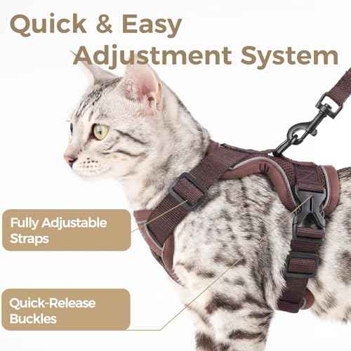 Cat Harness and Leash Set (Brown / Medium)