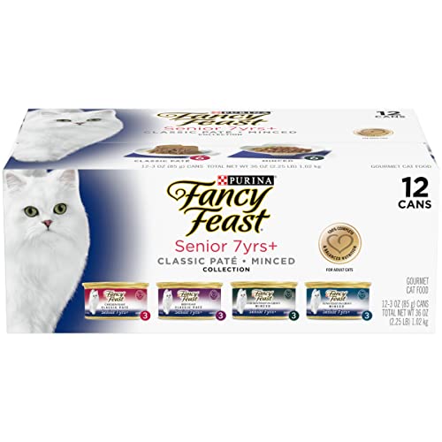 Purina Fancy Feast Senior 7+ Wet Cat Food Variety Pack (3 Ounce (Pack of 24))
