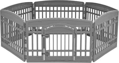 24" Dog Playpen (6 Panel - 24" H / Gray)