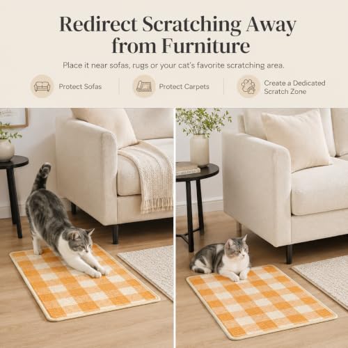Cat Scratcher Mat (Orange White)