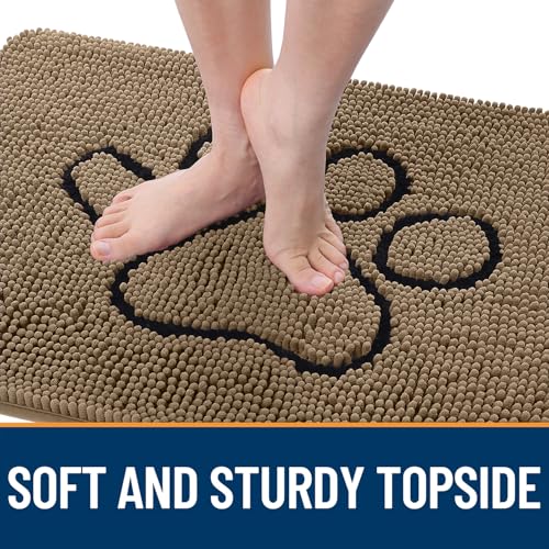 Dog Door Mat for Muddy Paws 30x20 (Tan / 30" X 20")