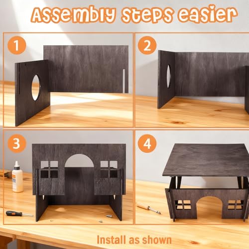 Wooden Guinea Pig Hideout (Walnut Style 1 / Medium)