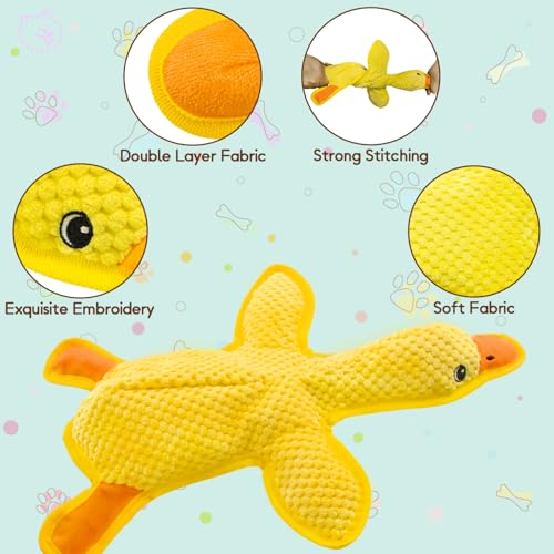 No Stuffing Dog Squeak Toys (Yellow)