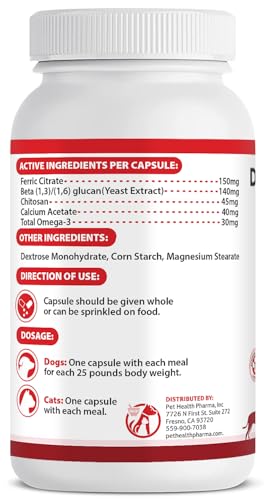 RENARAMAX Dietary Phosphate Binder and Renal Support Supplement for Cats and Dogs Count (60 Caps)
