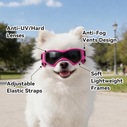 XS Dog Goggles for Extra Small Breed UV (X-Small / Pink)