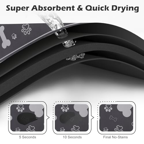 Pet Feeding Mat (18"L x 12"W / Square Dark Grey)