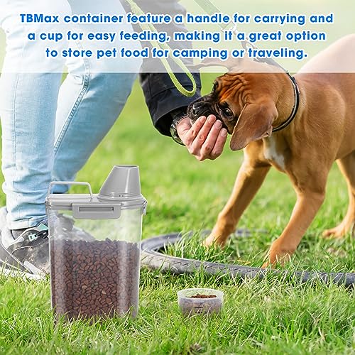 Pet Food Storage Containers 2 Pack 8 (Light Grey 6+3Qt)