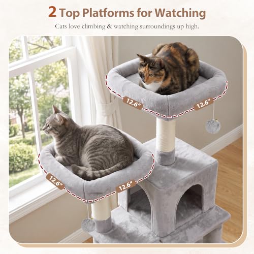 Cat Tree 71'' Tower for Large Cat with Scratching Post (71 inches / Light gray)