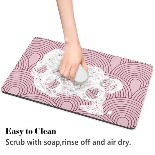 Dog Food Mats for Floors Absorbent (L(17"×30") / 01-Pink)