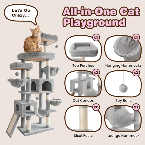 82 inch Cat Tree Tower (Grey)