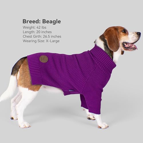 Dog Sweater Long Sleeve Warm Knit Sweaters for Large Dogs Boy Girl (Purple / XXX-Large)
