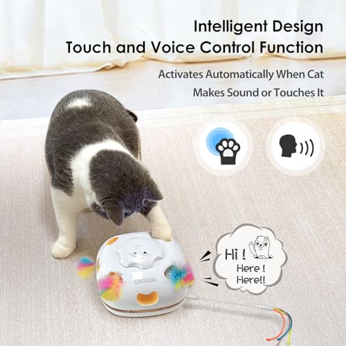 Cat Toys for Indoor Cats 4 in 1 Interactive Automatic Cat Toys for Bored Indoor Adult Cats Kitten Toy Rechargeable 8 Hole Mice Whack