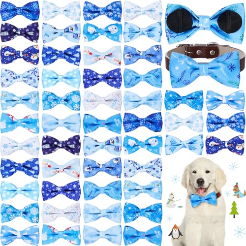 50 Pcs Winter Dog Bow Ties Bulk (Winter)