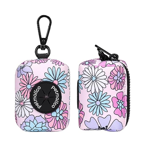 Dog Poop Bag Holder Dispenser 2 Pack (Colorful Daisy)