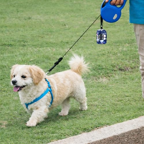 Dog Poop Bag Holder Dispenser 2 Pack (Dark Blue & White)