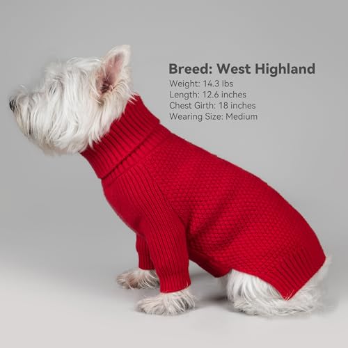 Dog Sweater Long Sleeve Warm Knit Sweaters for Large Dogs Boy Girl (Red / XXX-Large)