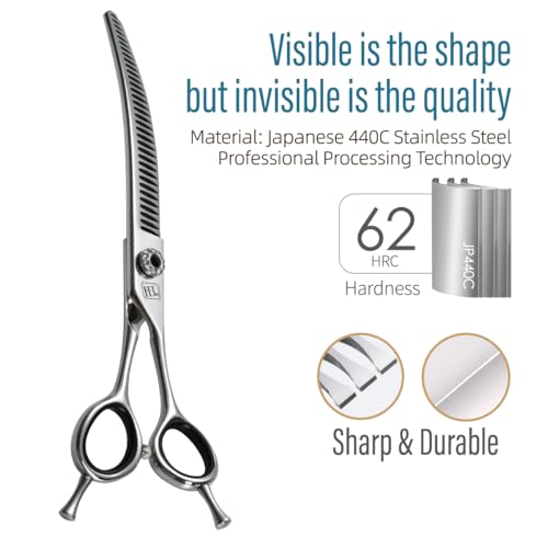 FENICE Professional Pet Grooming Scissors (Curved Chunker / 7.0 inch)