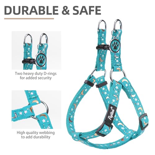 No Pull Dog Harness Small Sized Step (Light Blue Moon Star / Small)