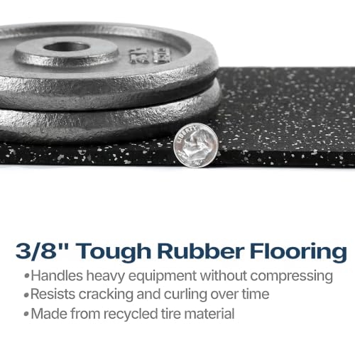 Traxxon by FlooringInc Rubber Gym Flooring Roll (Grey / 180"L x 48"W x 0.4"Th)