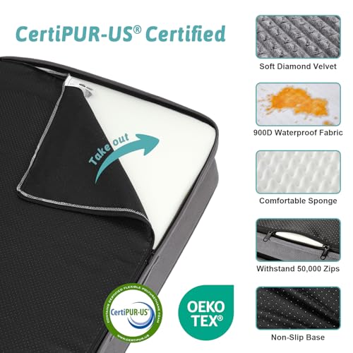 Orthopedic Dog Bed for Extra Large Dogs (Grey / XXL:48x35x8 inch)