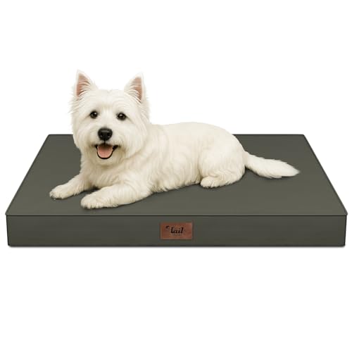 Waterproof Orthopedic Dog Crate Bed for Small Dogs & Cats (Brown / 23.0"L x 17.0"W x 2.5"Th)