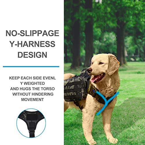 Camouflage Backpack Suit for Large Dogs for Hiking and Camping Trips (Camo)