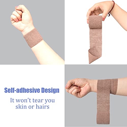 2 Inches Self Adhesive Bandage Wrap Cohesive Wrap (2 Inch / Brown)