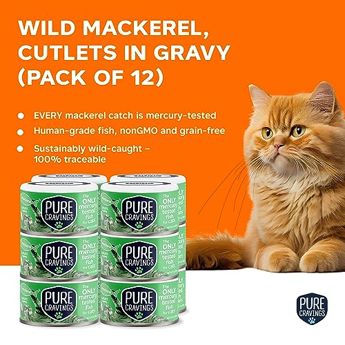 Wet Cat Food Canned Mackerel Cutlets in Gravy